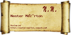 Nester Márton névjegykártya